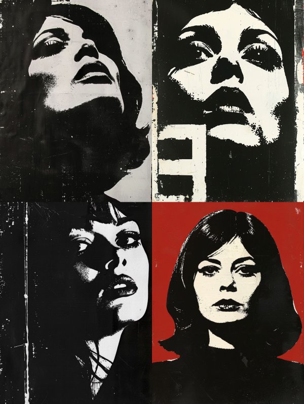 Monochrome Muse: A Pop Art Study
