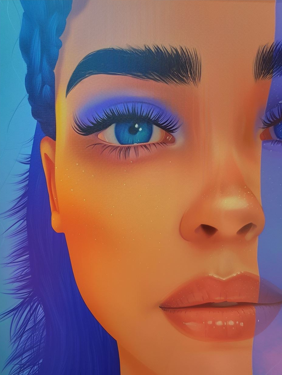Neon Dreams: Digital Portrait Study - Image 4