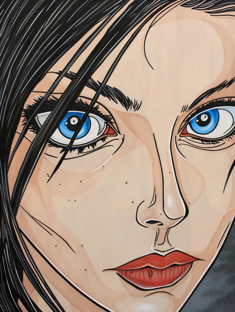 Edgy Ink Comic Portrait Study - Image 1