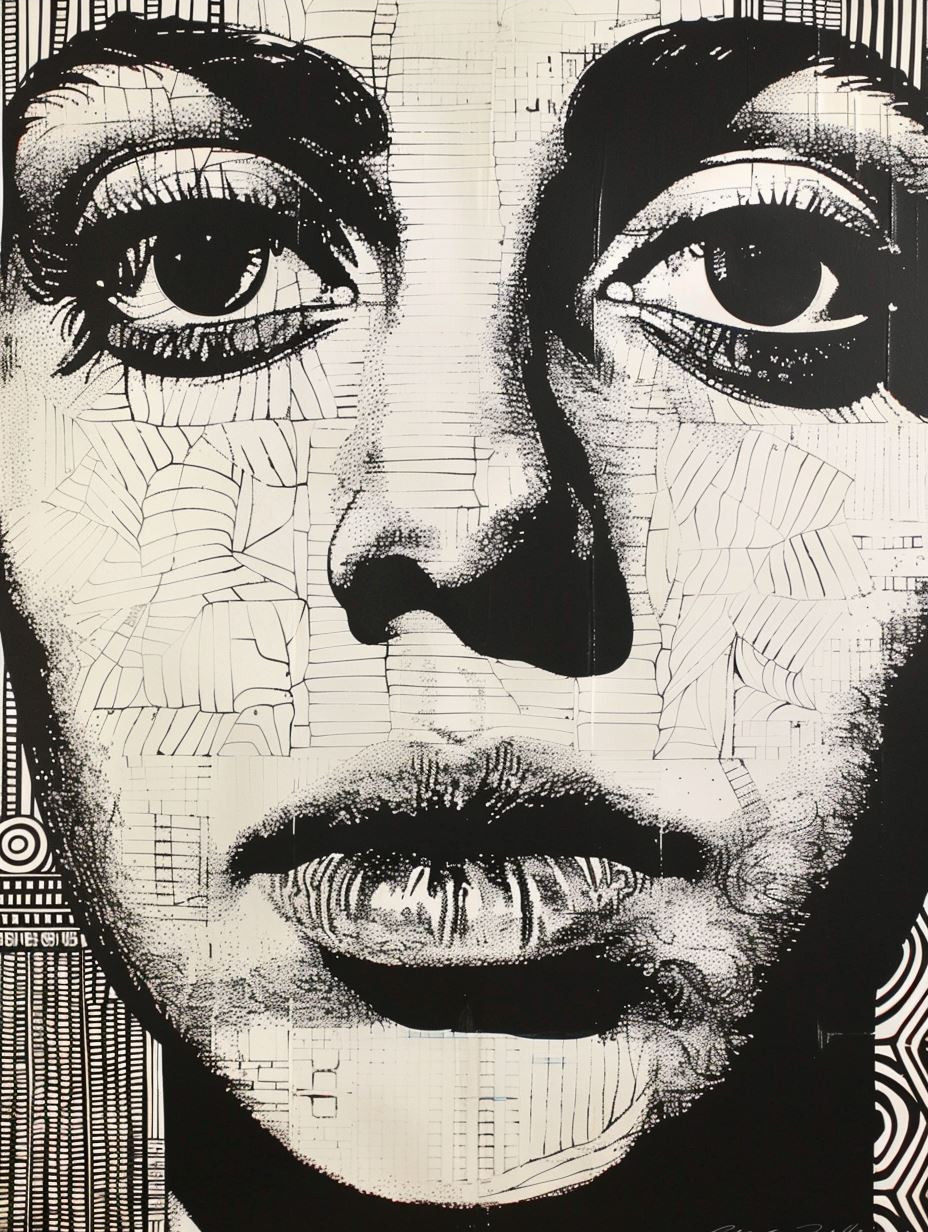 Fragmented Visions in Monochrome Ink - Image 3