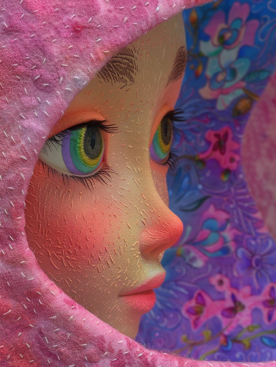 Neon Pastel Dreamscape Portrait