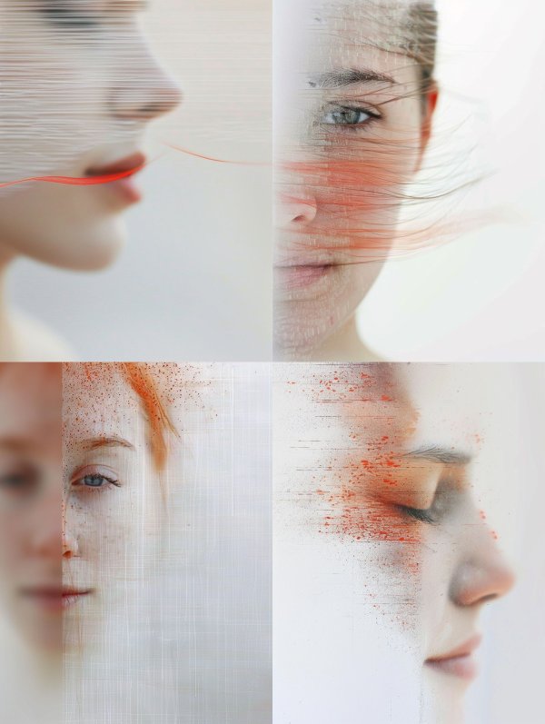 Ethereal Glitch Portrait Studies