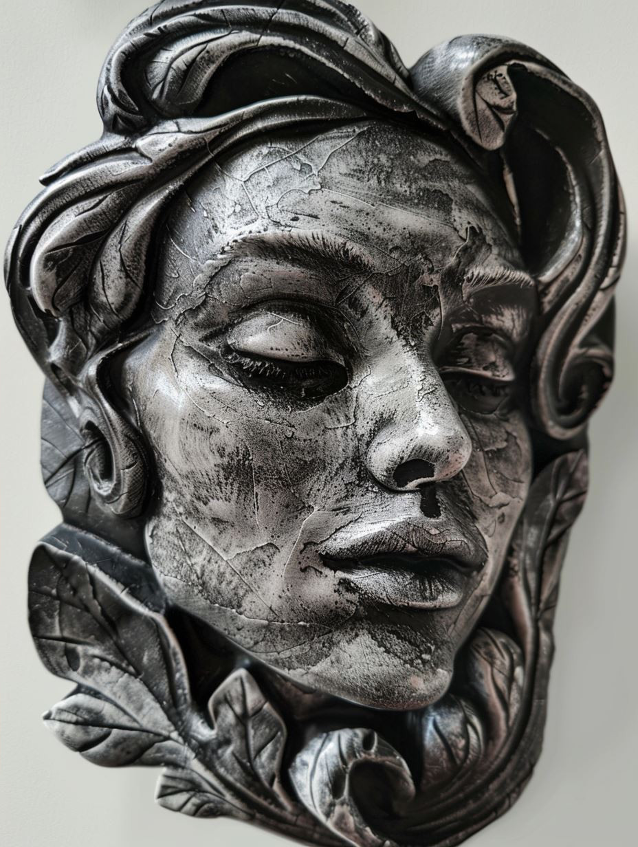 Molten Obsidian Sculpted Portrait - Image 2