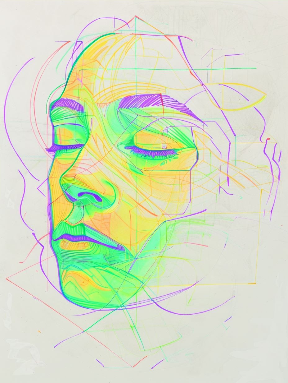 Prismatic Wireframe Portrait - Image 4