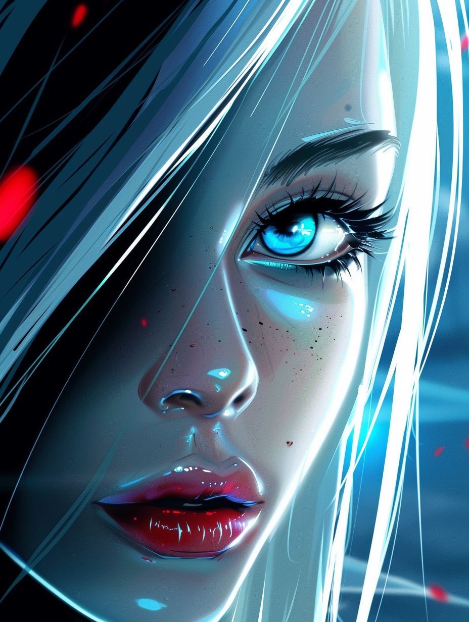 Neon Glow Cybernetic Portrait