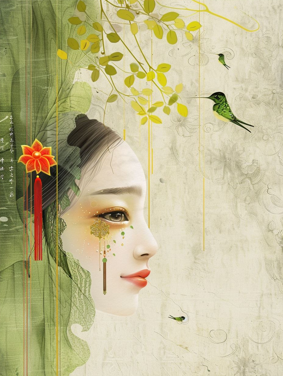 Ethereal Botanical Portrait Fusion - Image 4