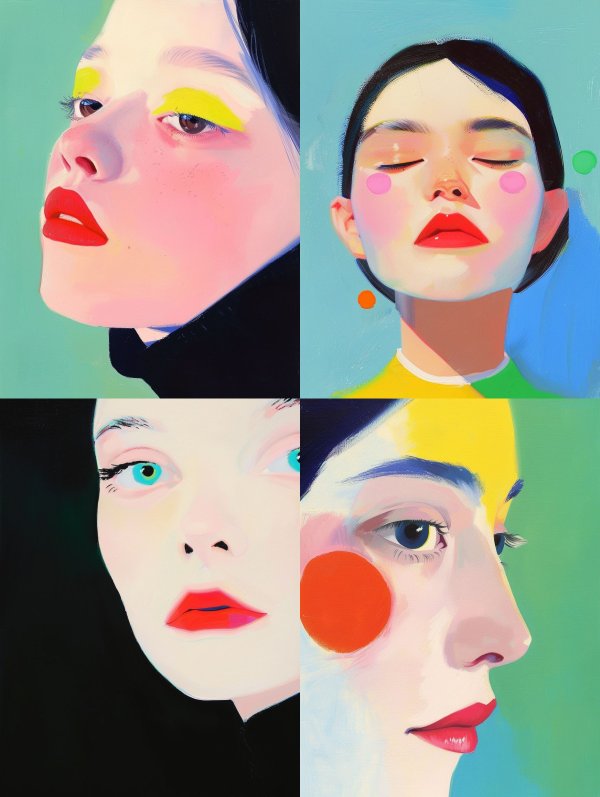 Neon Pastel Portrait Study