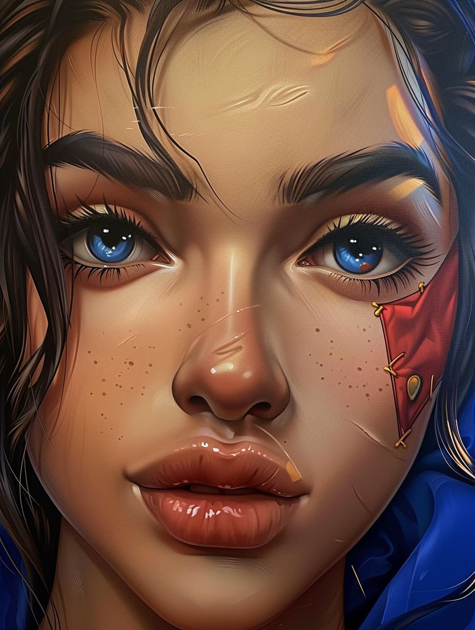 Electric Blue Neon Portrait - Image 2