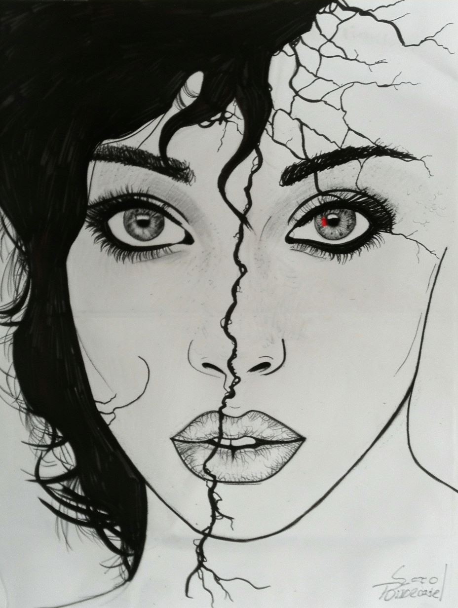 Ink Etched Ethereal Portrait - Image 3