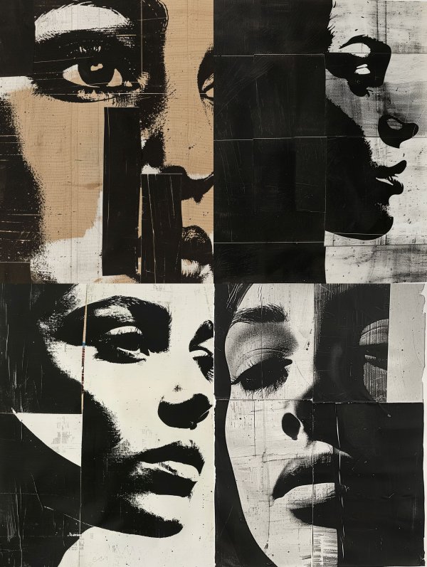 Fragmented Gazes in Monochrome