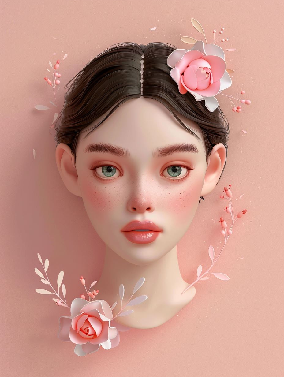 Soft Pastel Porcelain Portrait - Image 3
