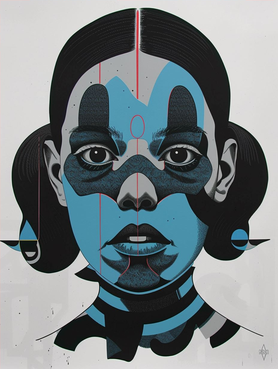 Neon Geometric Cyber Portrait - Image 4