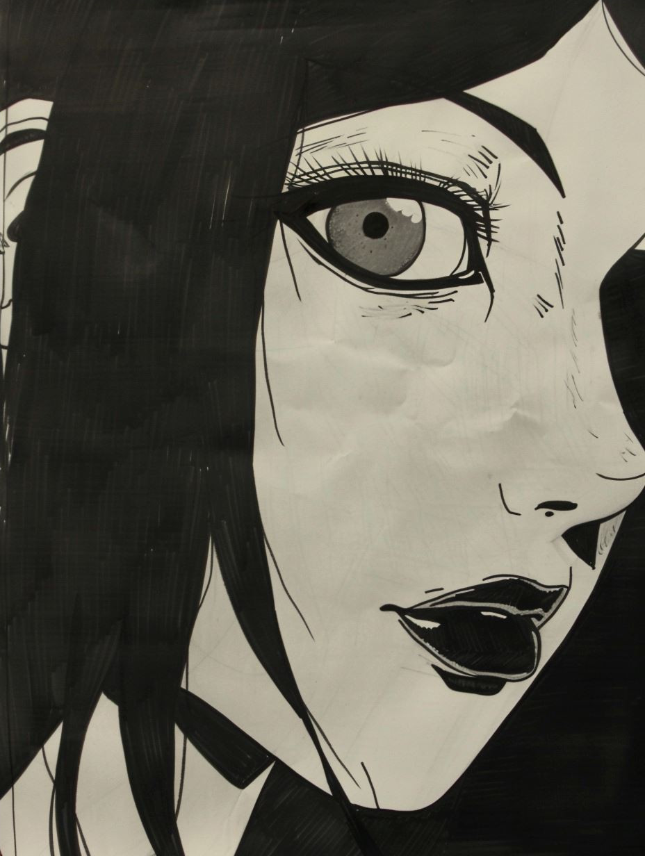 Noir Ink Portrait Study - Image 4