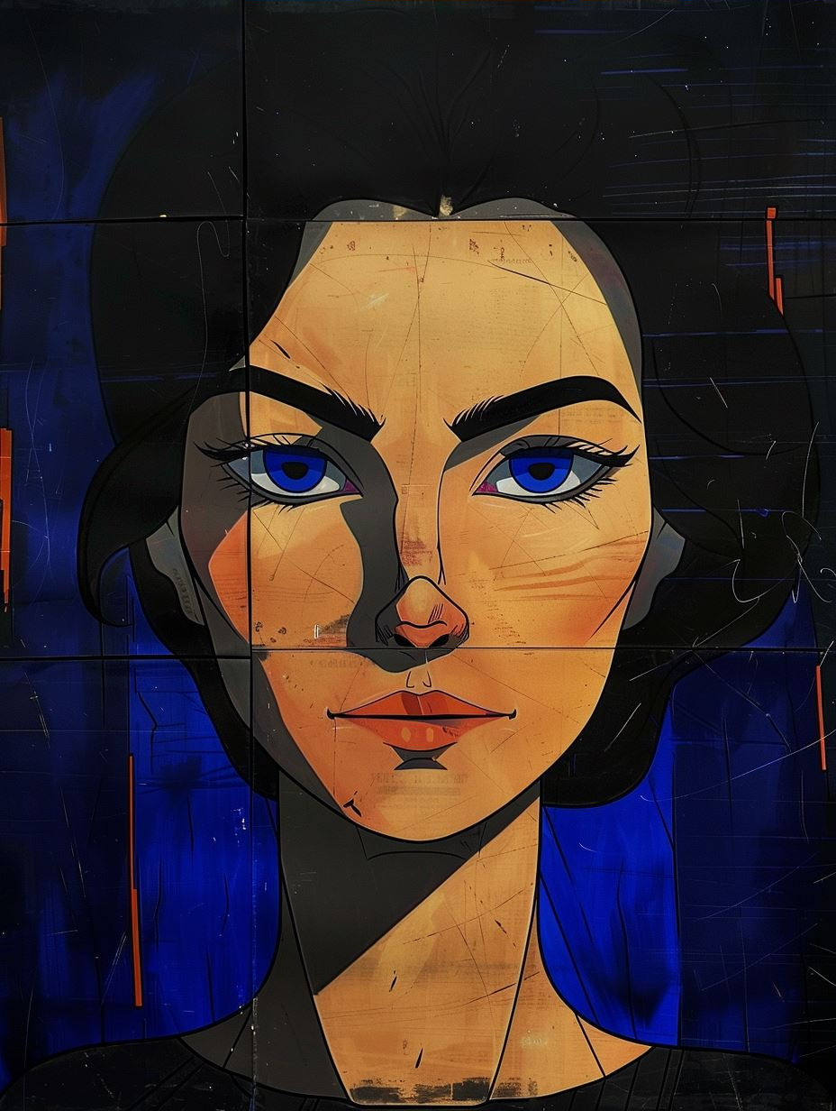 Geometric Neon Cyber Portraiture - Image 3