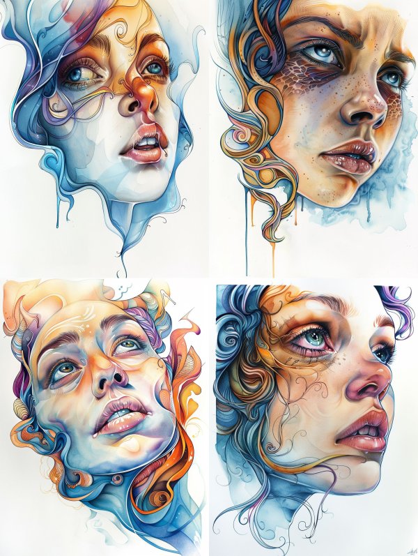 Ethereal Fluidity: Surreal Female Portraits