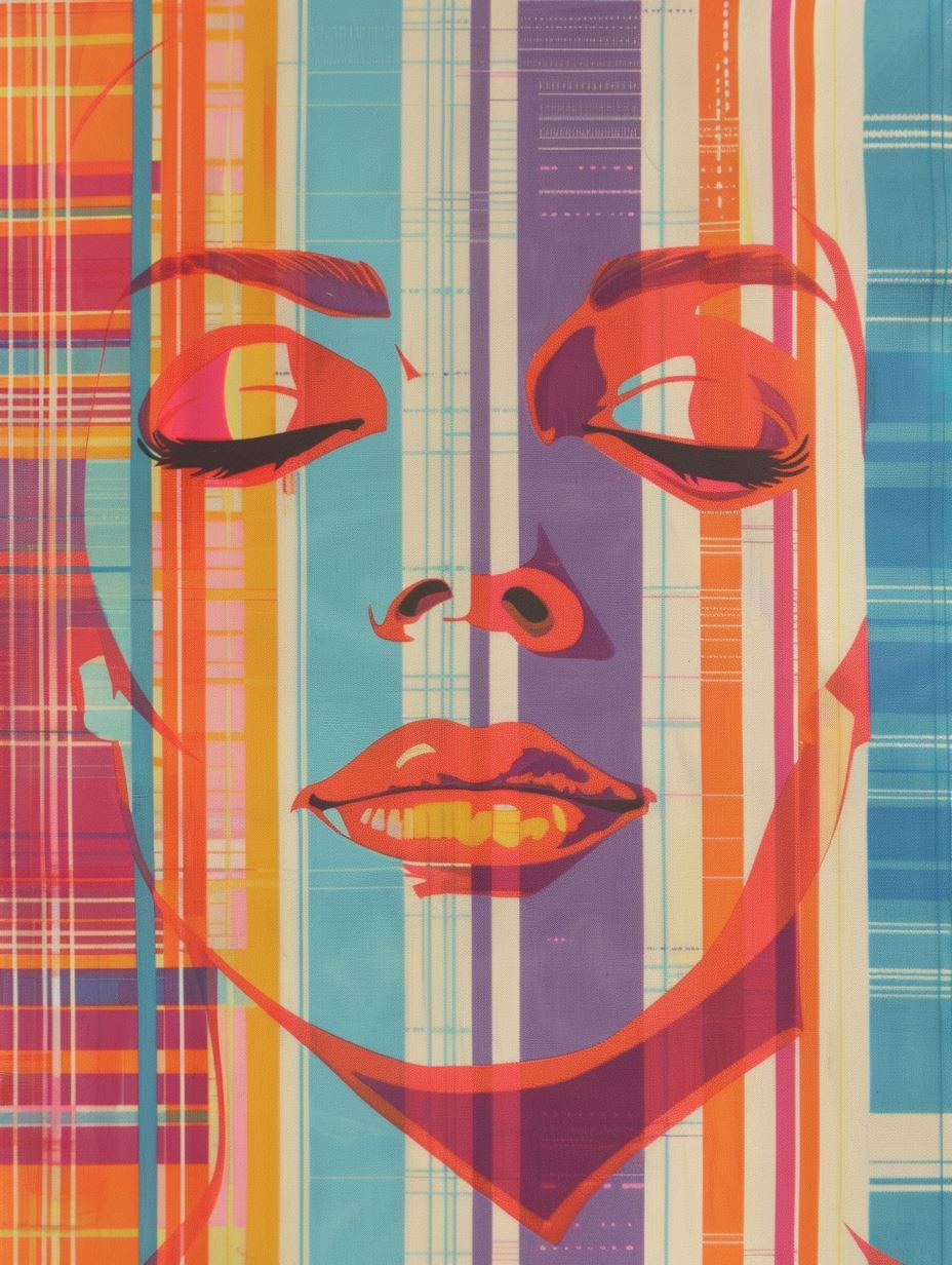 Digital Glitch Portrait Mosaic - Image 1
