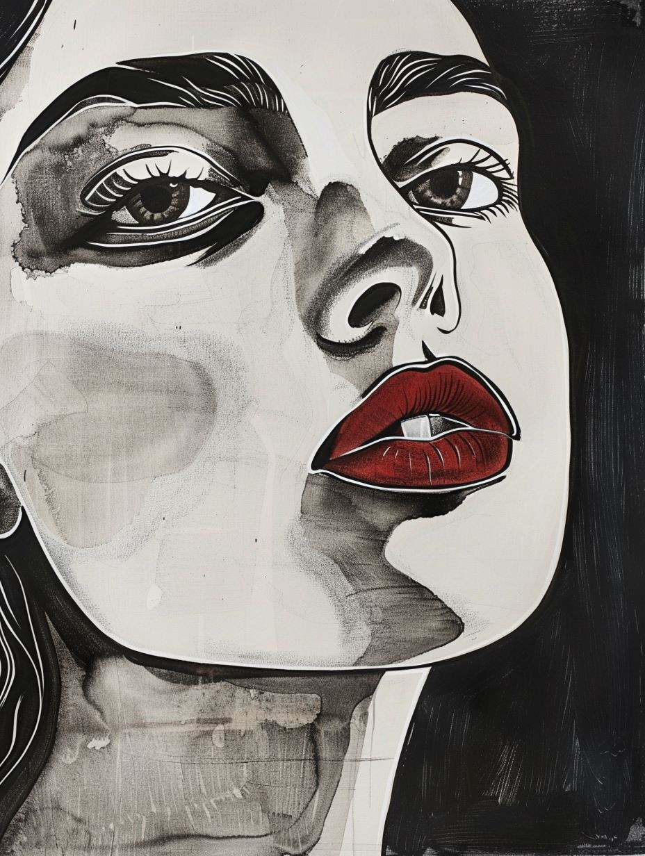 Abstract Monochrome Facial Expressions - Image 4
