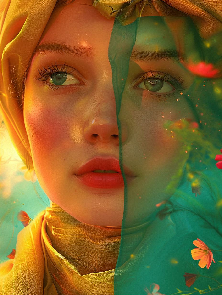 Prismatic Glow Portrait Study - Image 2