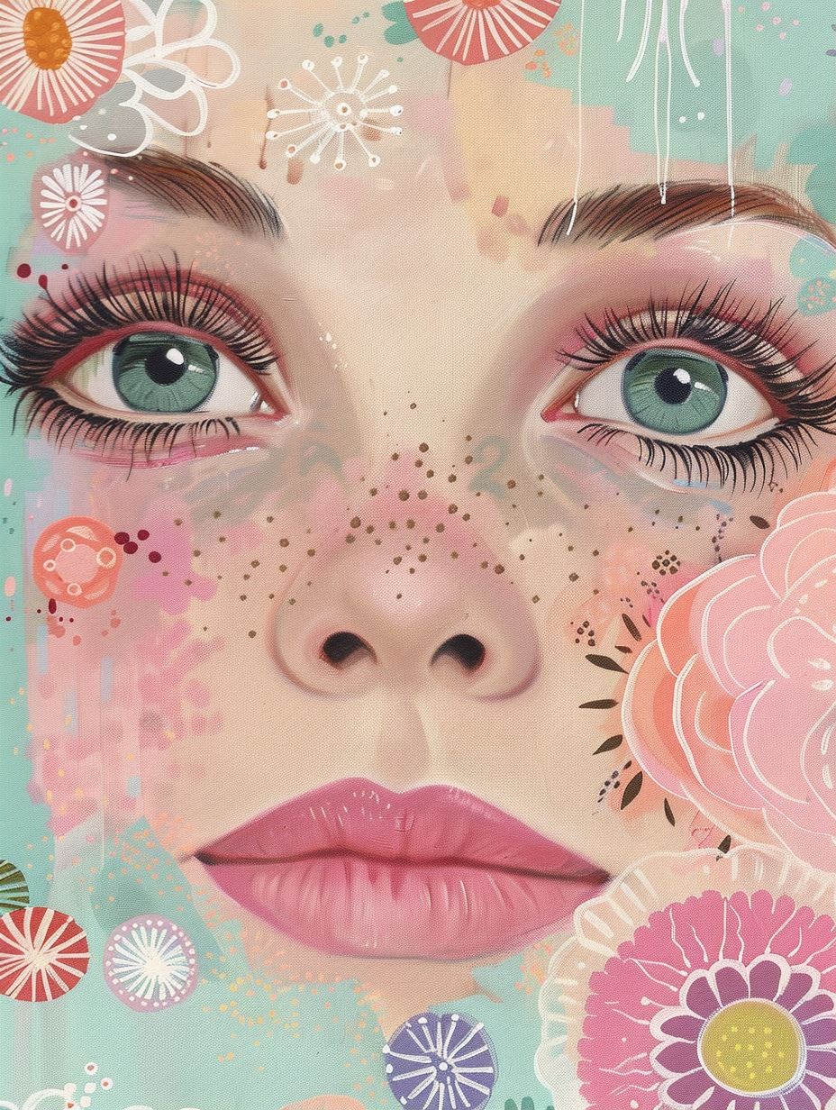 Floral Dream Pastel Portrait