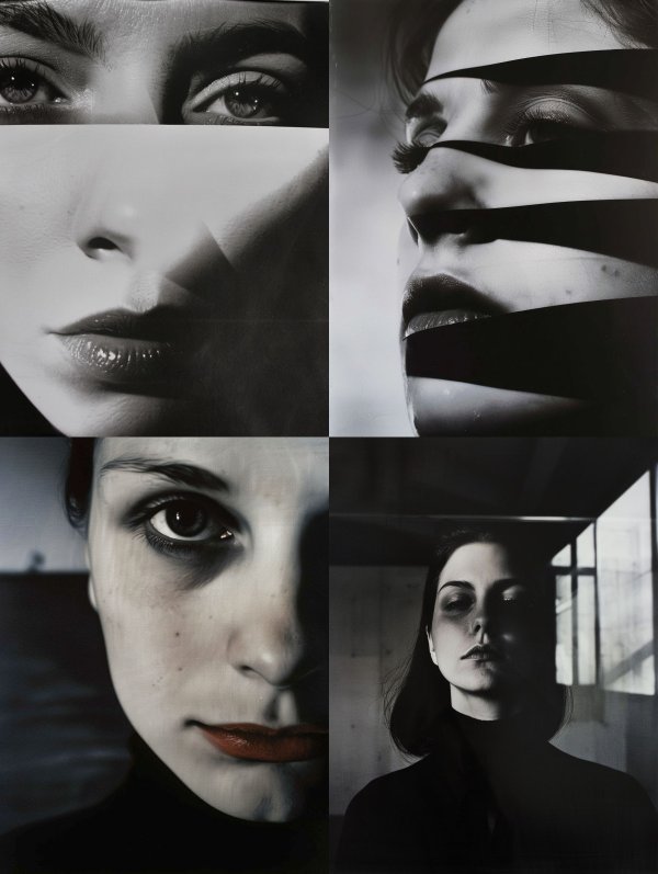 Noir Shadows and Fragmented Faces
