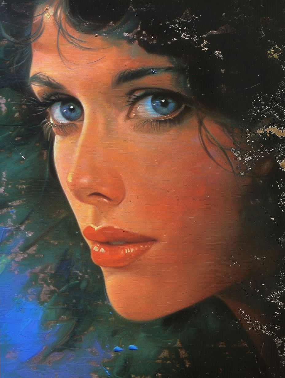 Ethereal Gaze in Deep Blue - Image 4