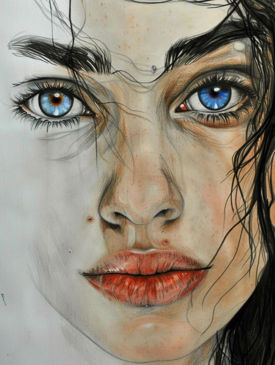 Ethereal Gaze in Charcoal Tones - Image 4