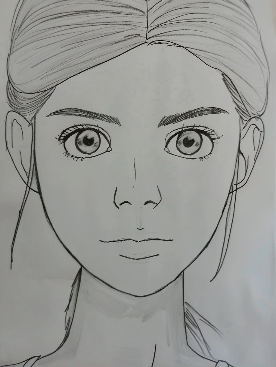 Minimalist Graphite Portrait Sketch - Image 1