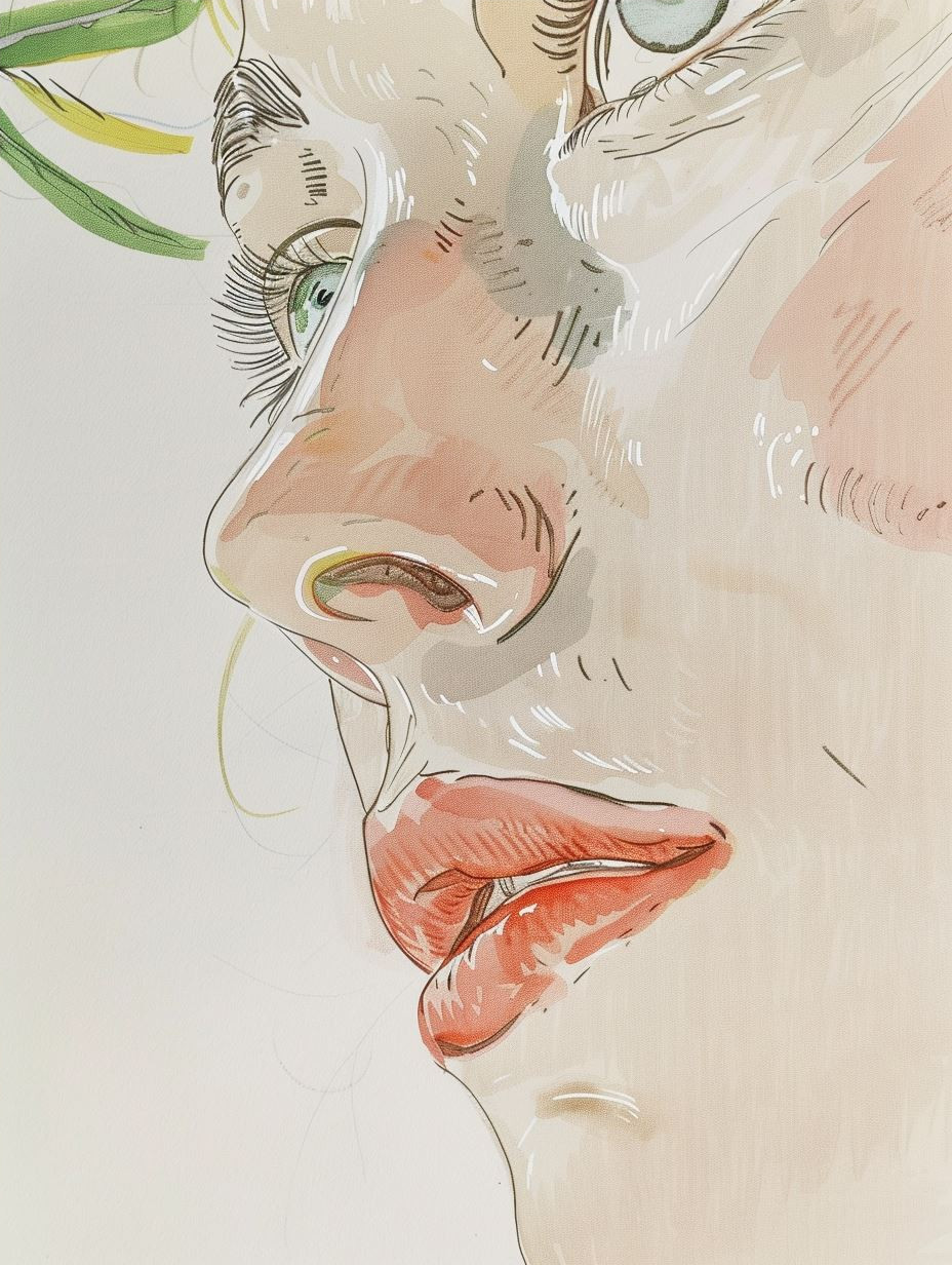 Ethereal Watercolor Profile Study - Image 4