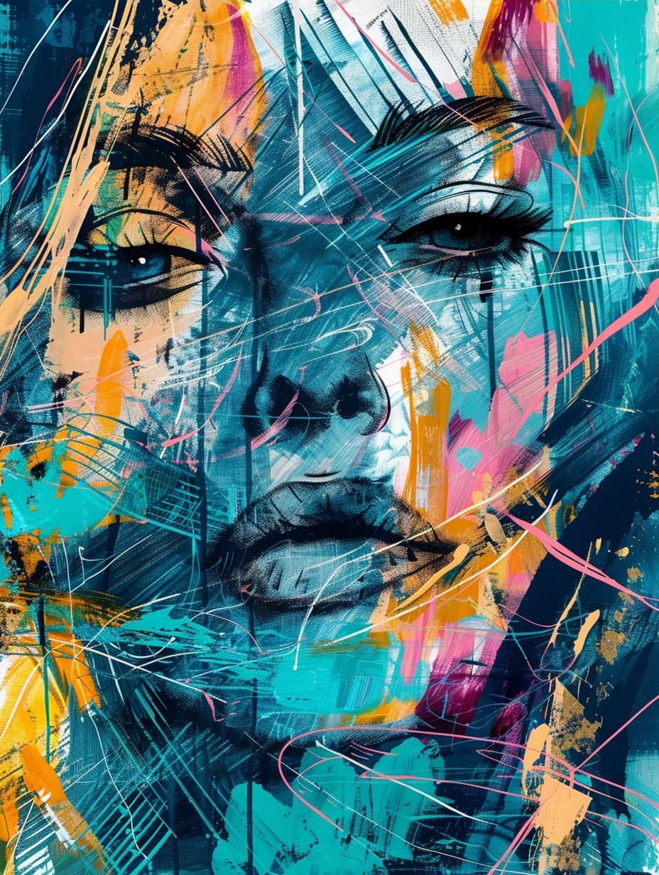 Fragmented Souls in Neon Hue - Image 3