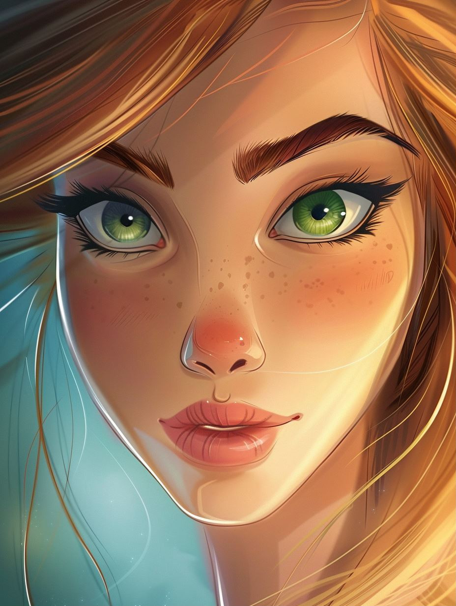 Ethereal Gazes: A Digital Portrait Study - Image 1