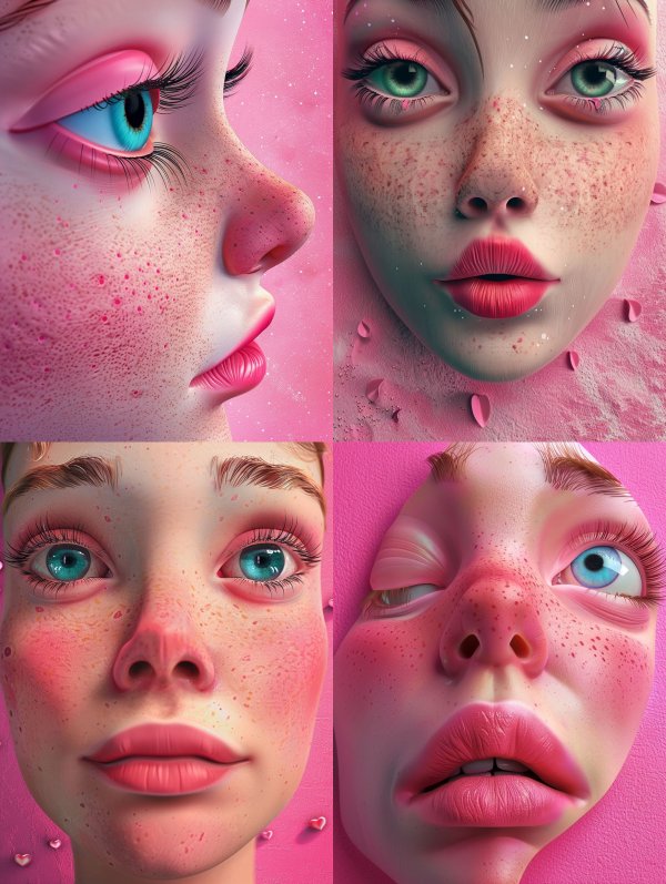 Ethereal Pink Surrealist Portraits
