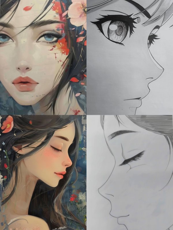Ethereal Digital Anime Portraits