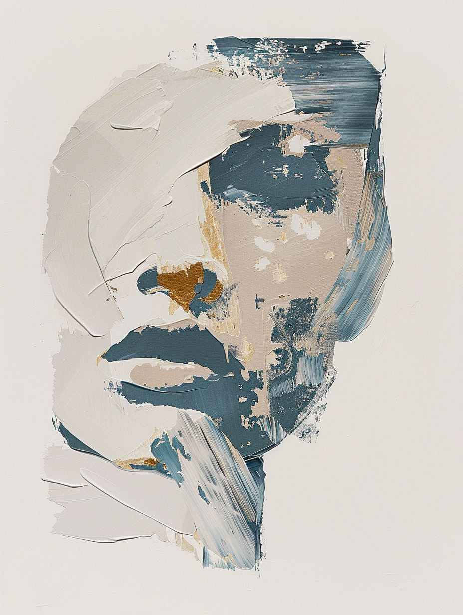 Abstract Fragmented Portrait in Slate - Image 1