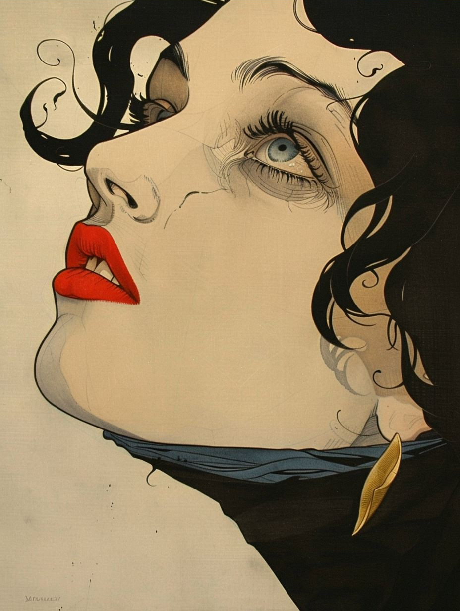 Vintage Art Nouveau Portrait Study - Image 4