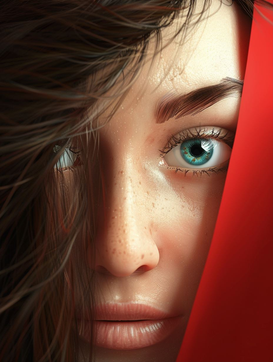 Hyper-Realistic Gaze Through Red