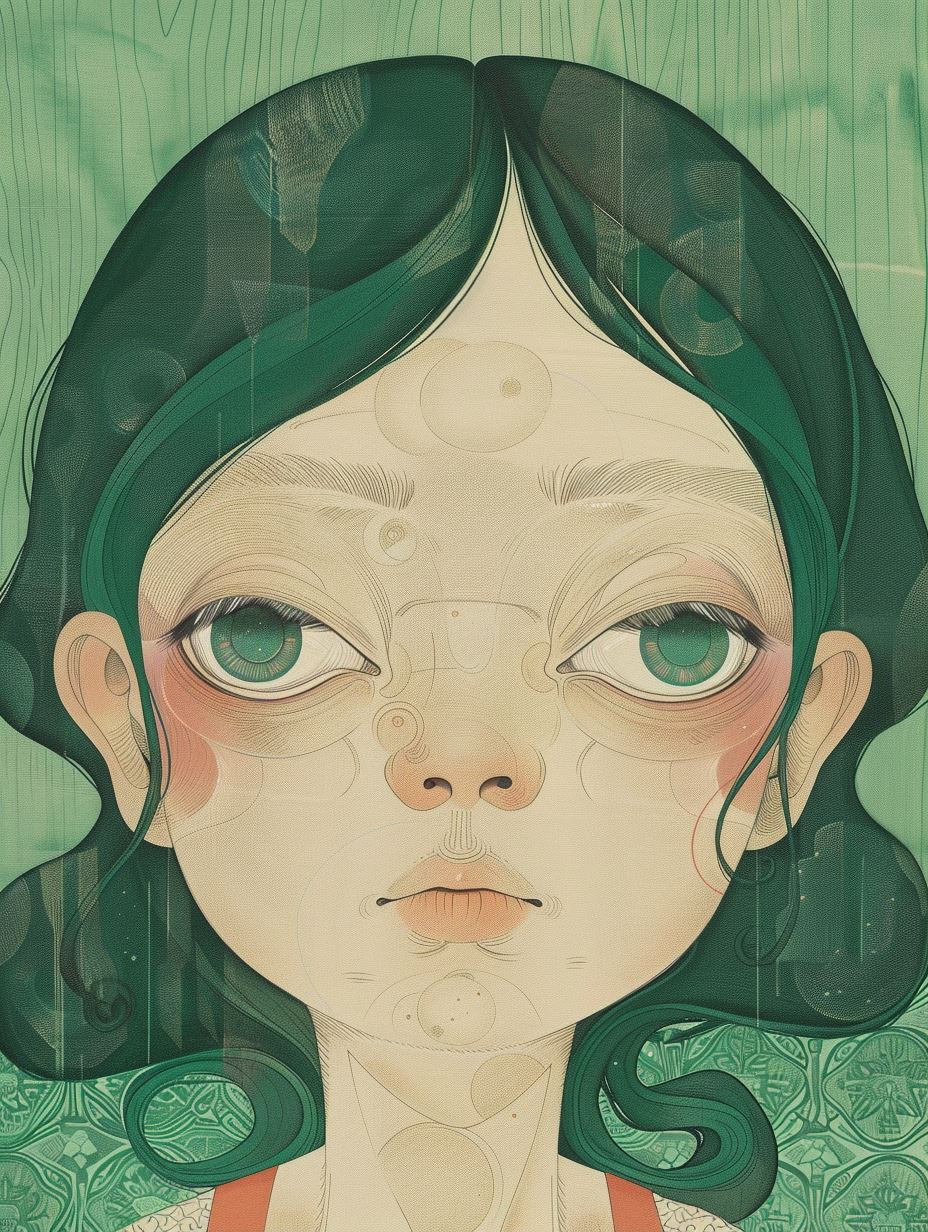 Ethereal Melancholy in Muted Green - Image 1