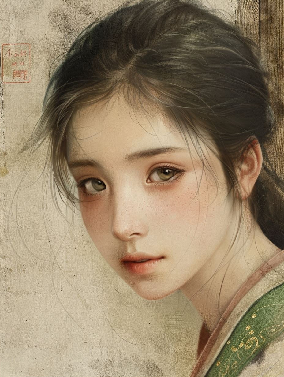 Ethereal Asian Ink Portraits - Image 2