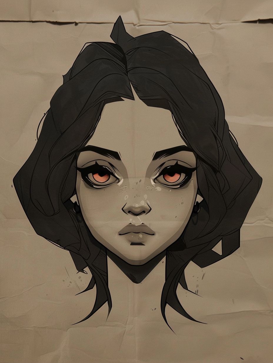 Moody Ink Sketch Portrait - Image 1