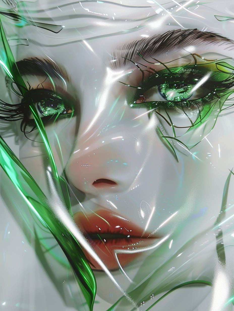 Emerald Liquid Glass Portrait - Image 2