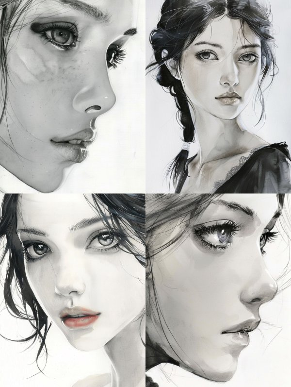 Ethereal Gaze: Digital Portrait Studies