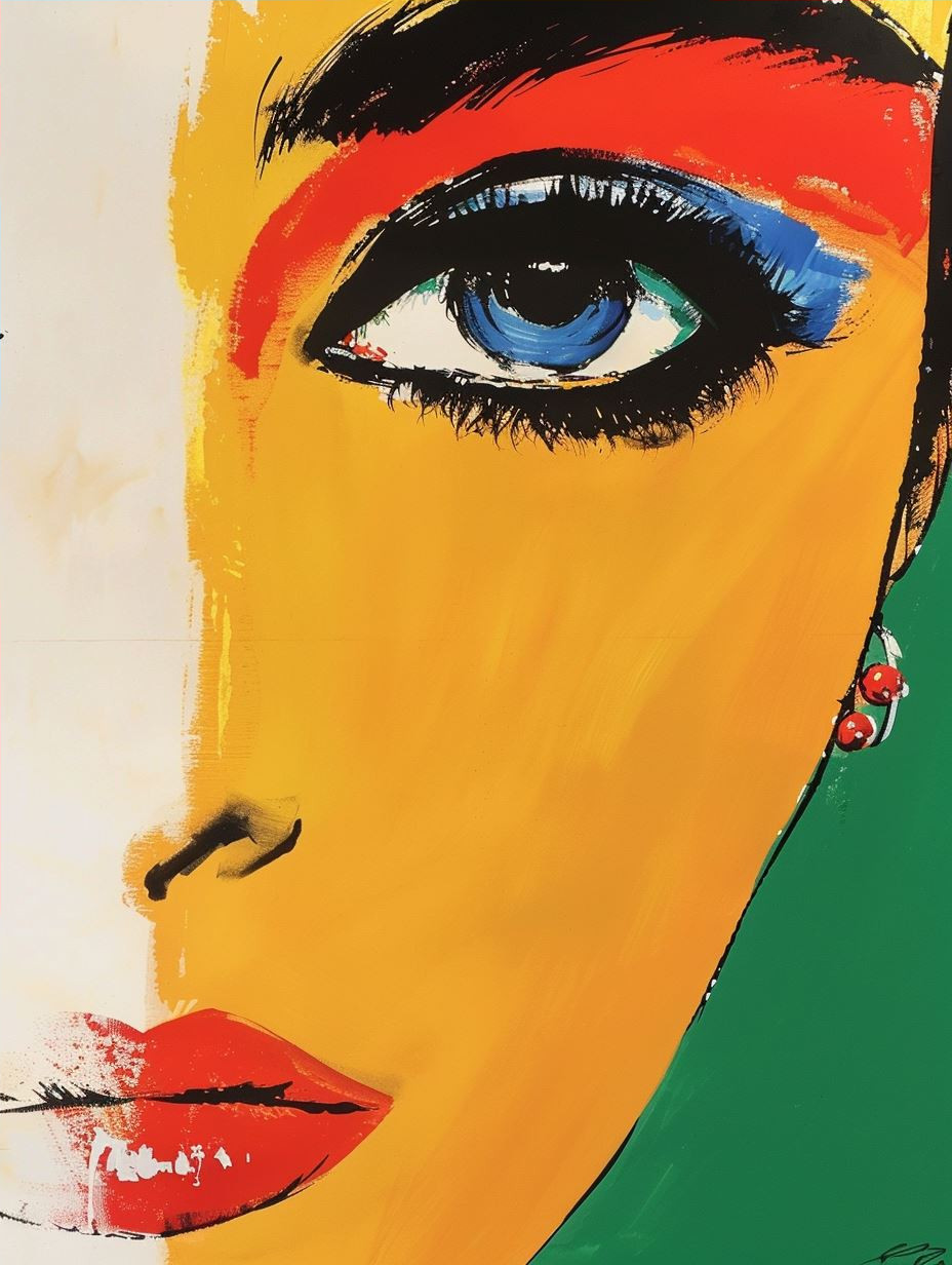 Vibrant Pop Art Quad Portrait of a Woman - Image 4