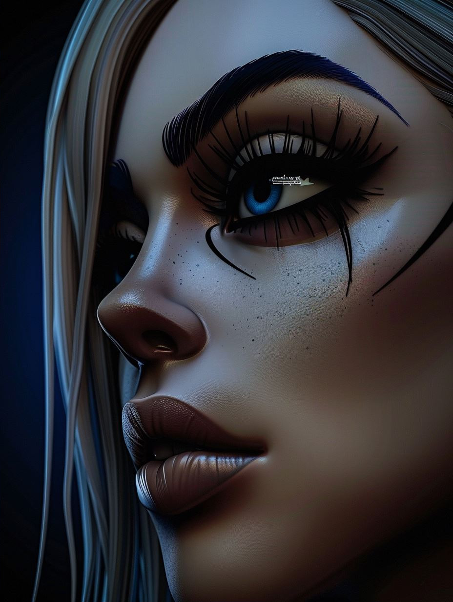 Ethereal Gaze with Silver Tresses - Image 2