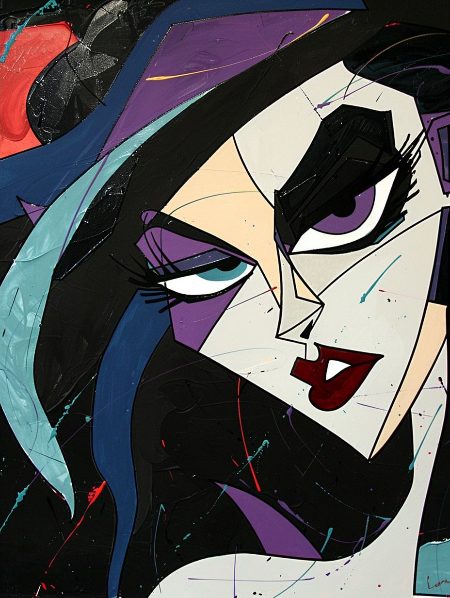 Angular Neo-Noir Stylized Portrait - Image 4