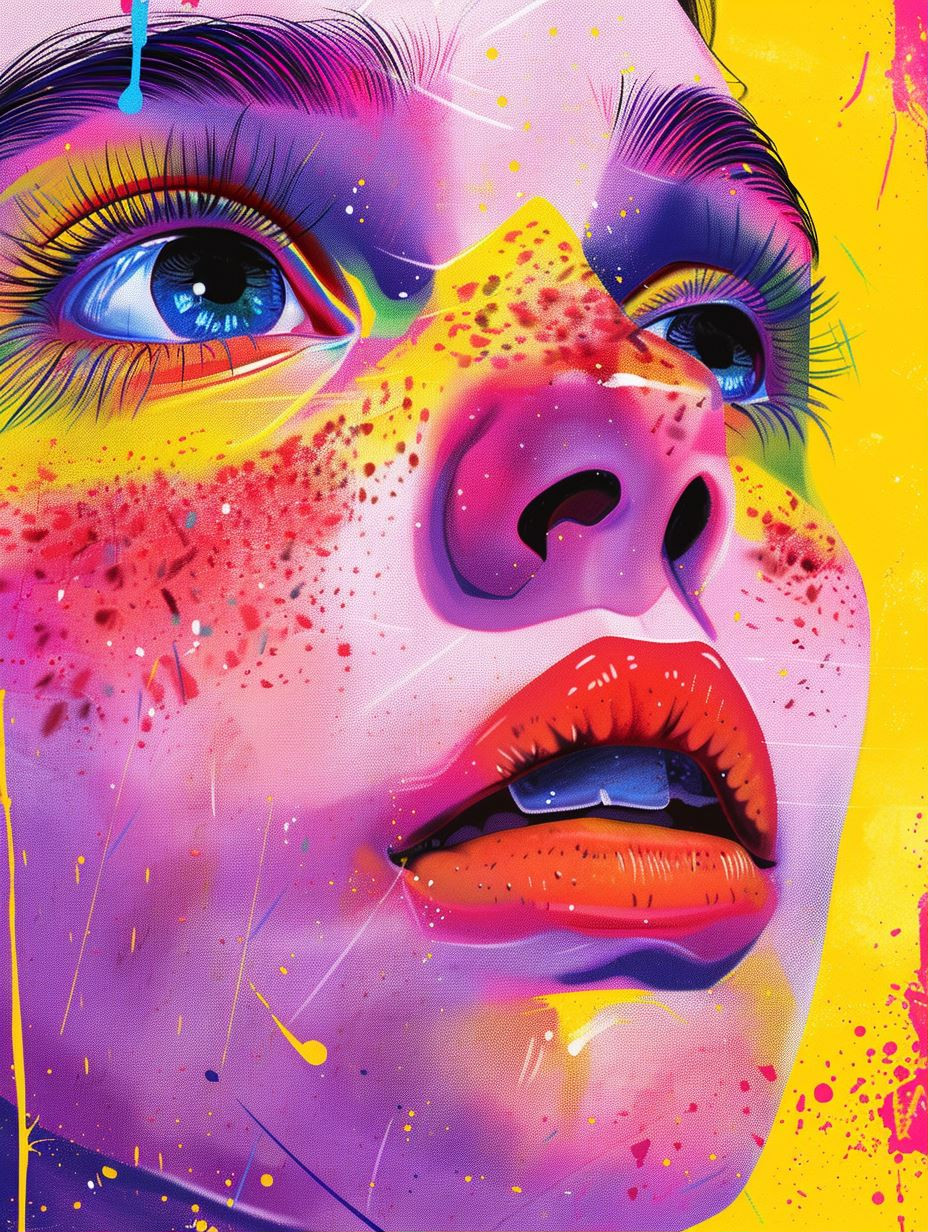 Neon Psychedelic Portrait Explosion - Image 1