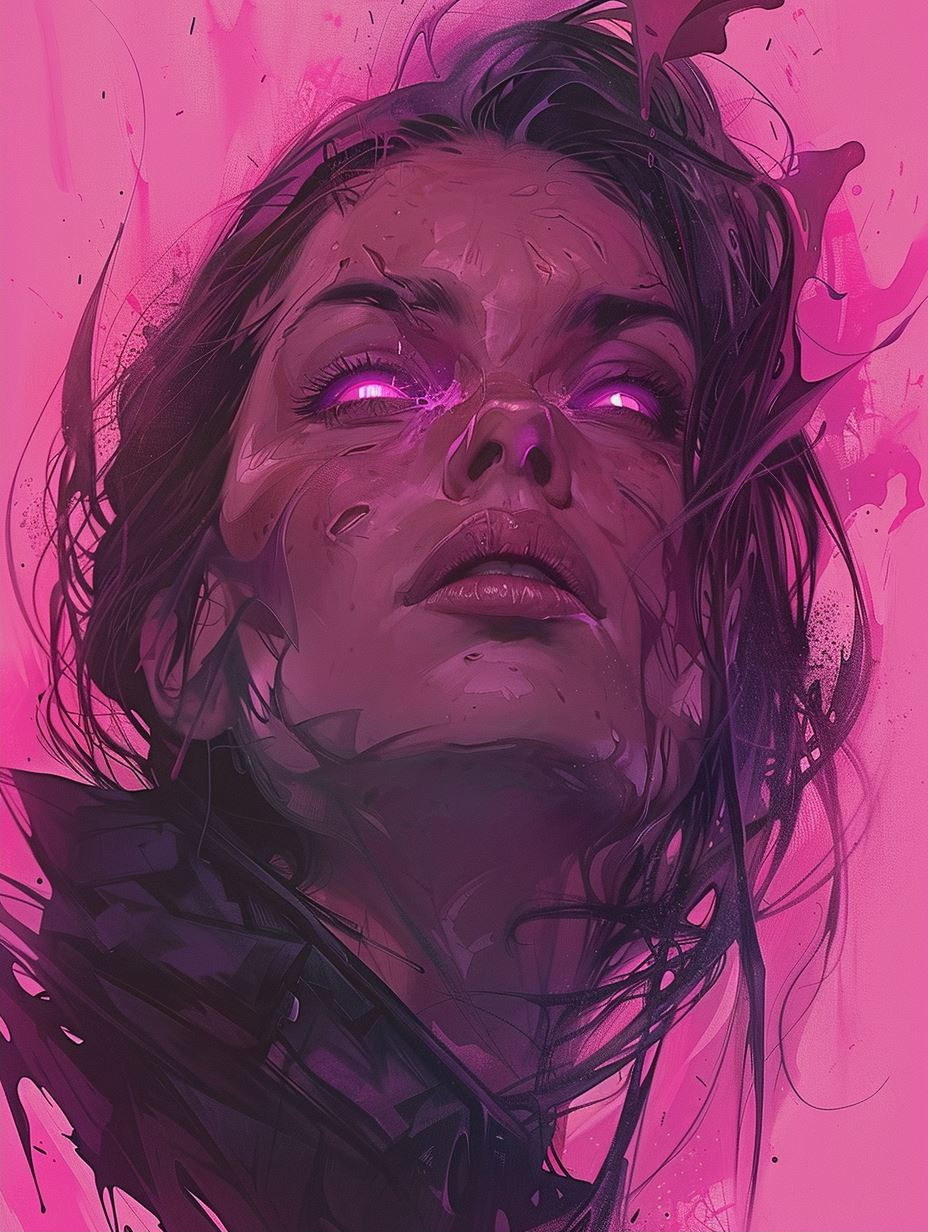 Fractured Neon Cybernetic Portrait - Image 2
