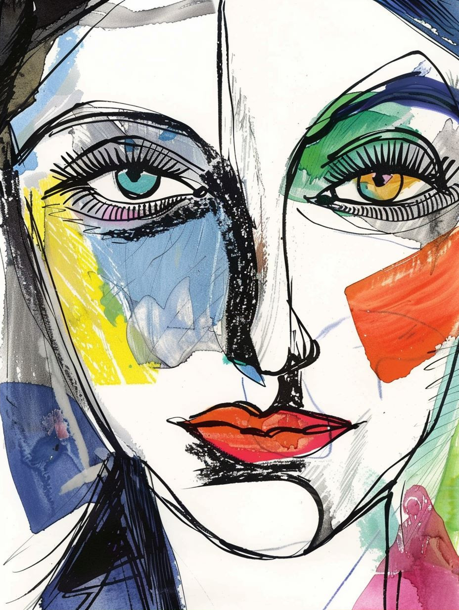 Abstract Expressionist Female Portrait - Image 2