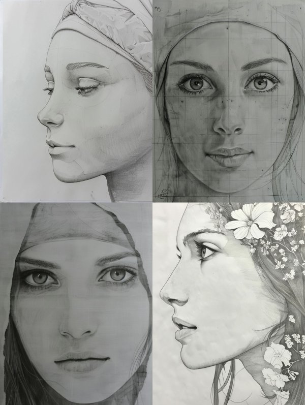 Serene Graphite Portrait Study