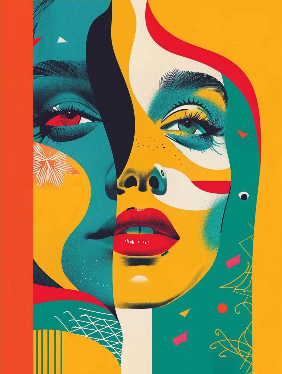 Chromatic Visions: Abstract Female Portraits - Image 4