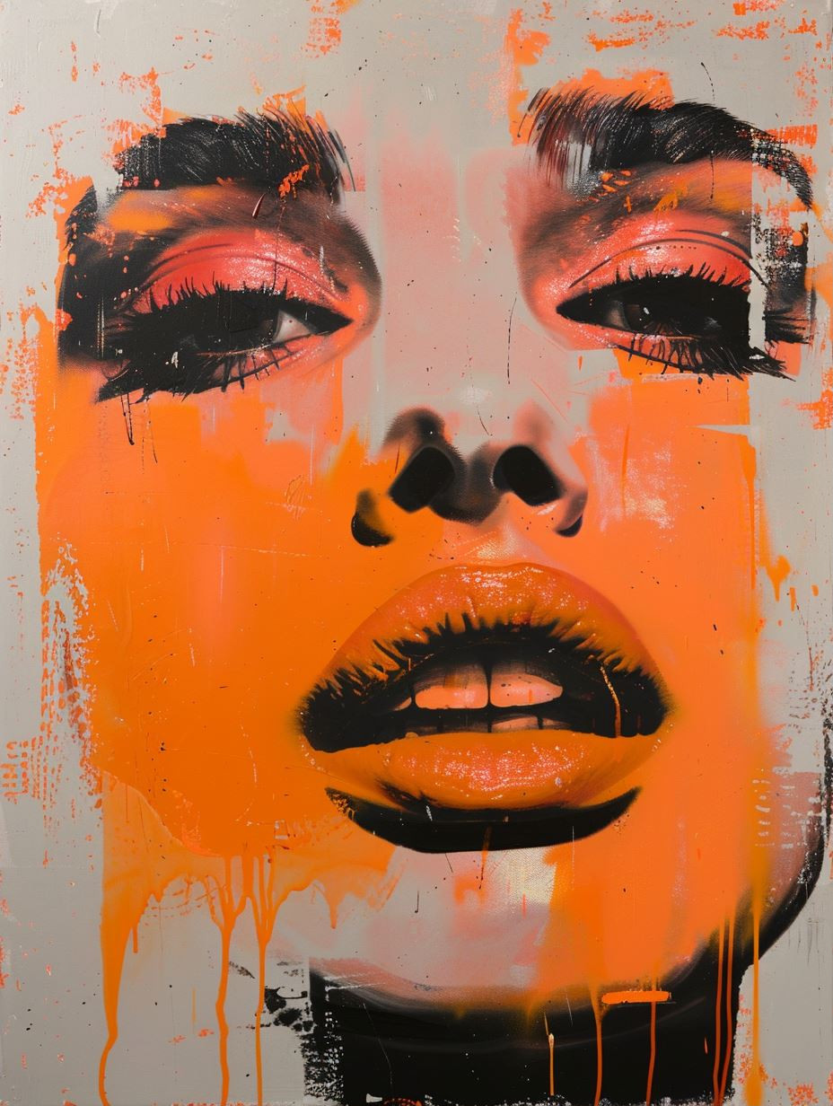 Neon Orange Urban Portrait - Image 1