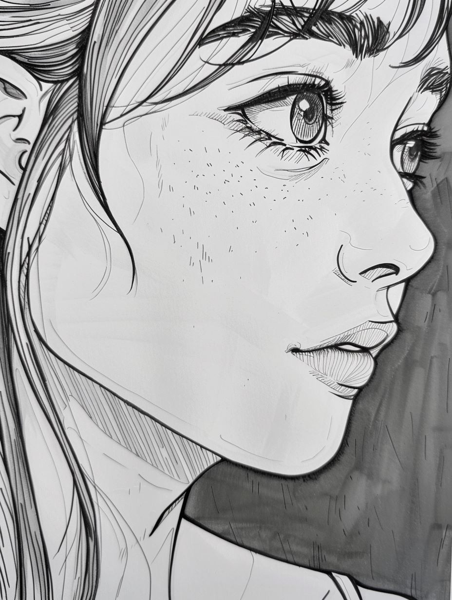 Ethereal Ink Line Portrait - Image 3